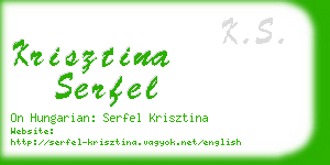 krisztina serfel business card